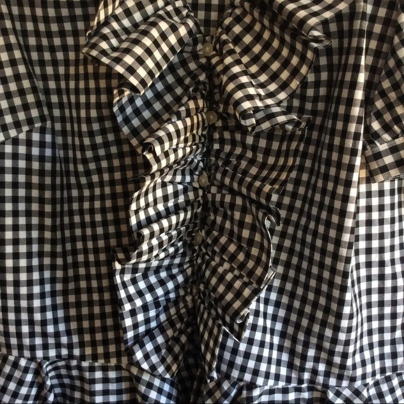 Lauren Ralph Lauren Cotton Gingham Ruffle Blouse - Picture 3 of 6